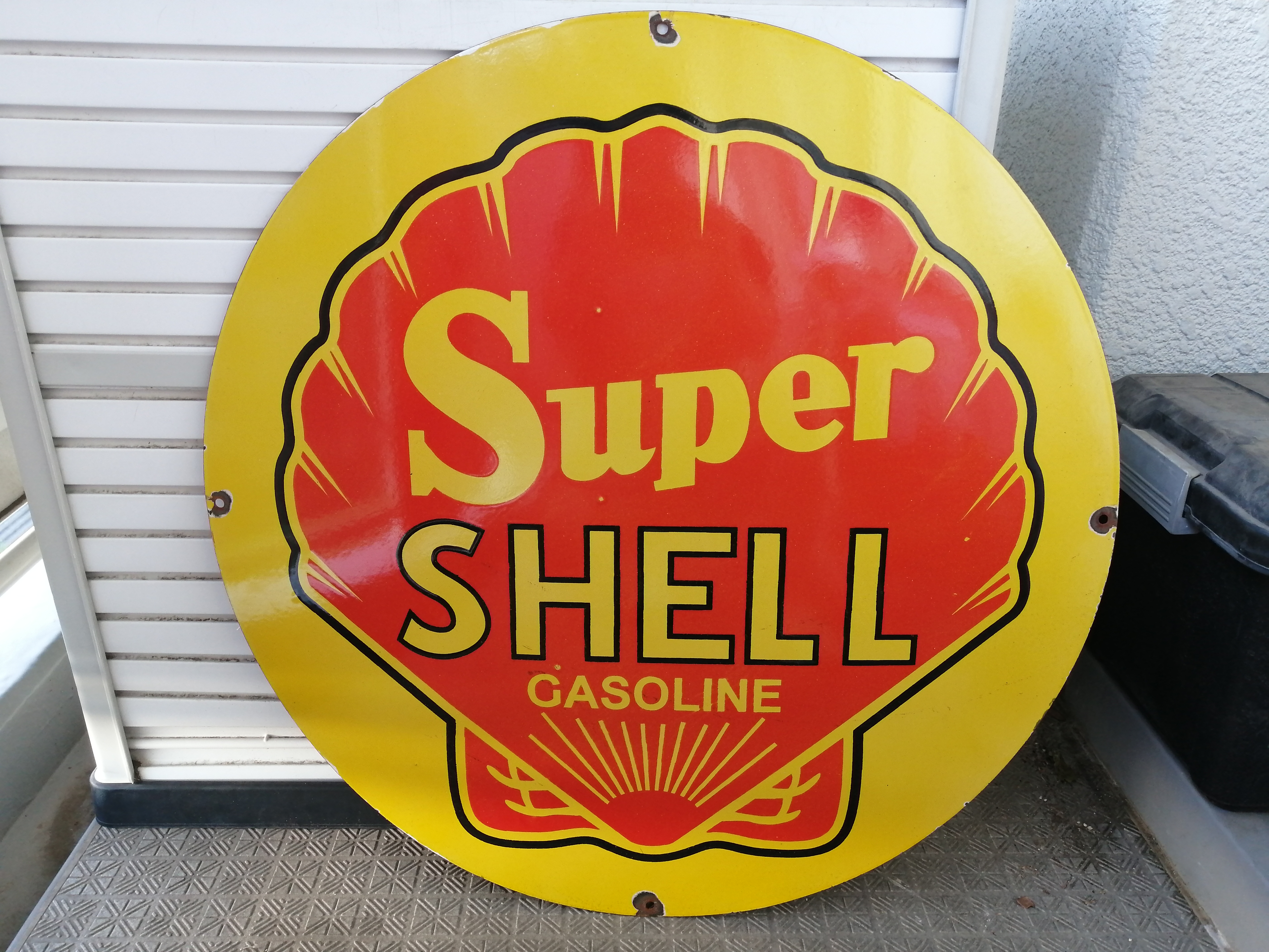 正規品! 【大型直径76cm】看板 シェル SUPER SHELL GASOLINE 世田谷
